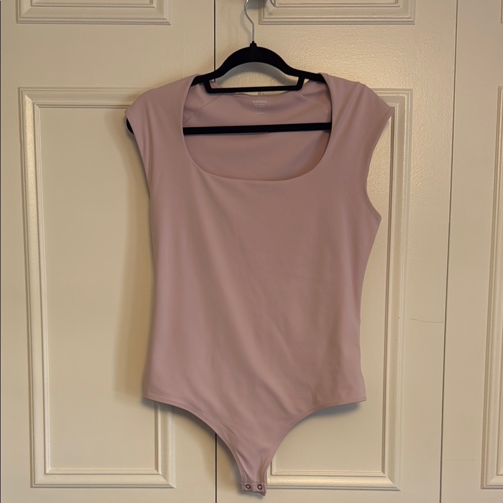 Express Pink Sleeveless Fitted Bodysuit